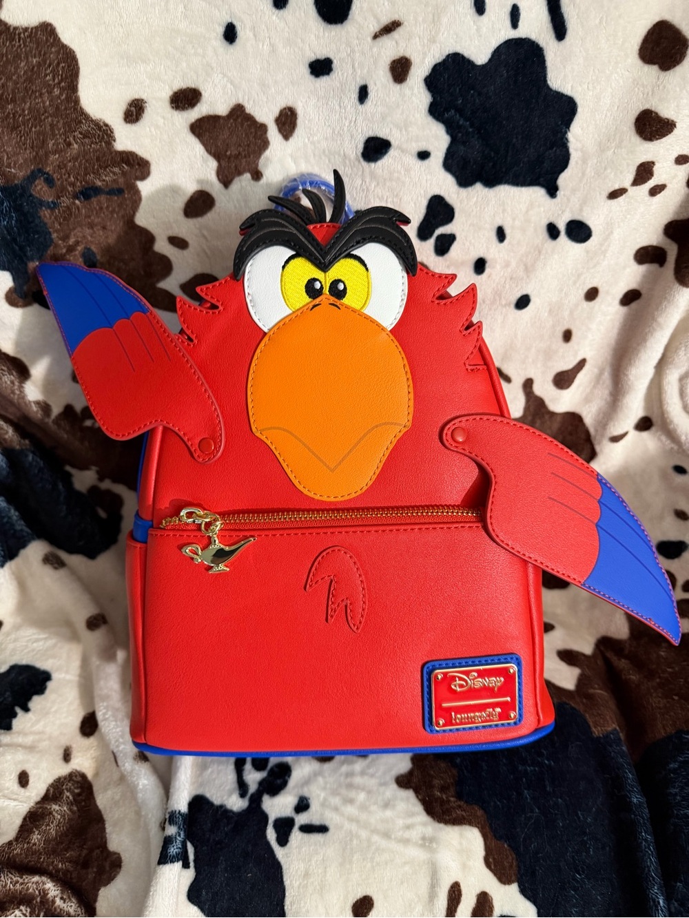 Loungefly Disney Iago Bird Character Backpack in Red, Orange, Blue